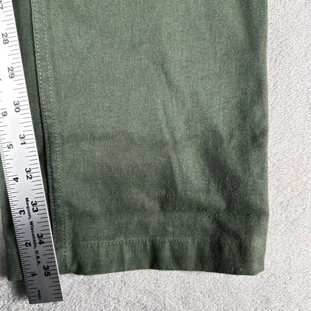 Taylor Stitch The Camp Pants Boss Duck Mens 38 Green Workwear Hemp Blend